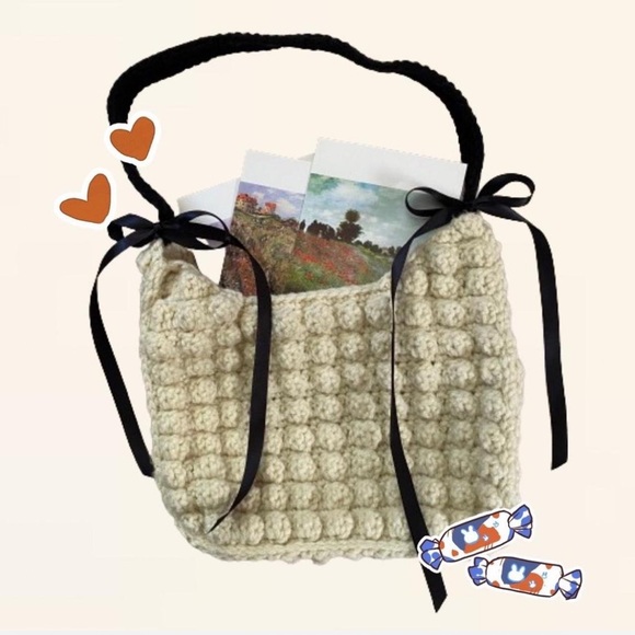 Crochet Bag with Ribbon detailing - Picture 6 of 8